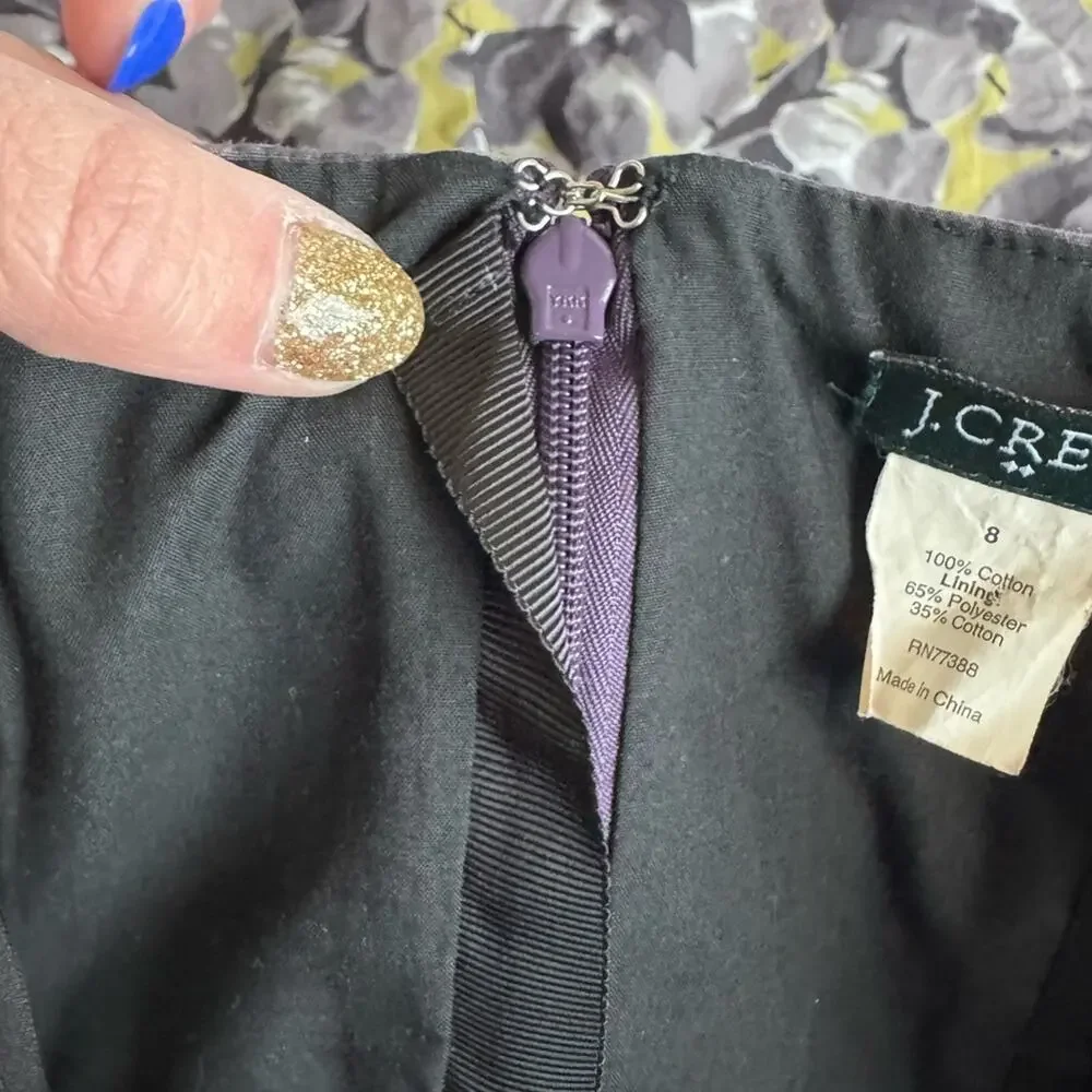 J. Crew Strapless Purple Yellow Tiered Cotton‎ 100% Floral Sz 8 Wedding